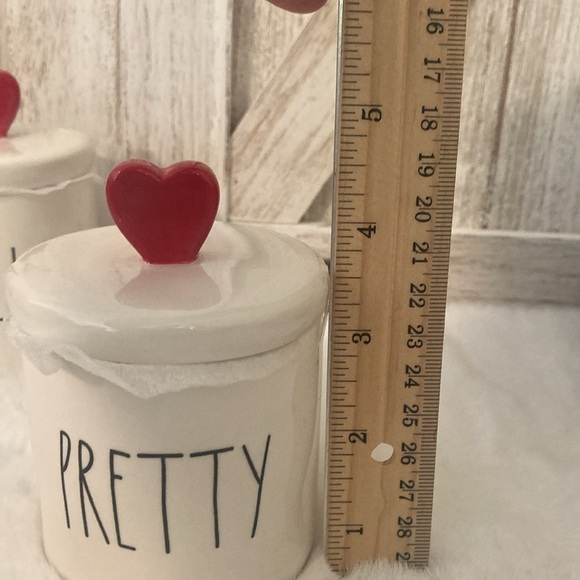 Rae Dunn Hello Pretty Heart Knob Canisters - Picture 5 of 7